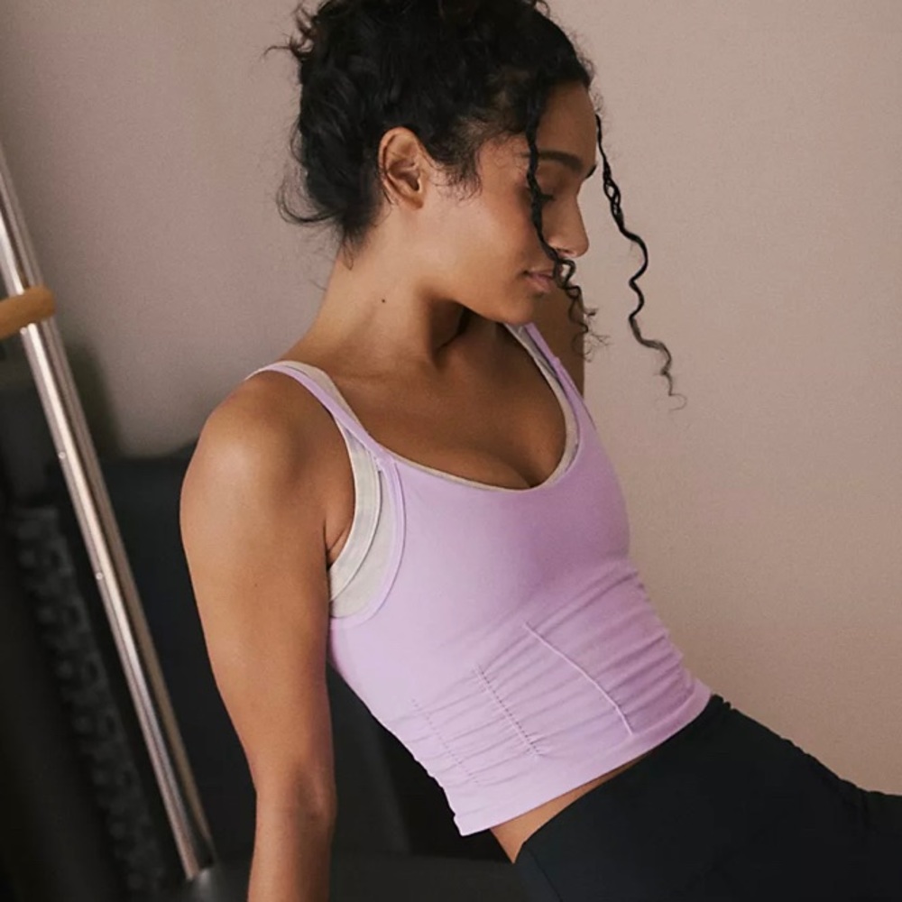 Free People Movement Good Karma Ruched Crop Tank